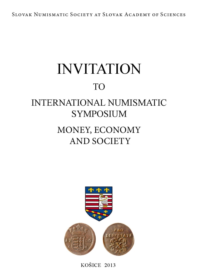 Invitation to International NUMISMATIC SYMPOSIUM Money, Economy and society 001